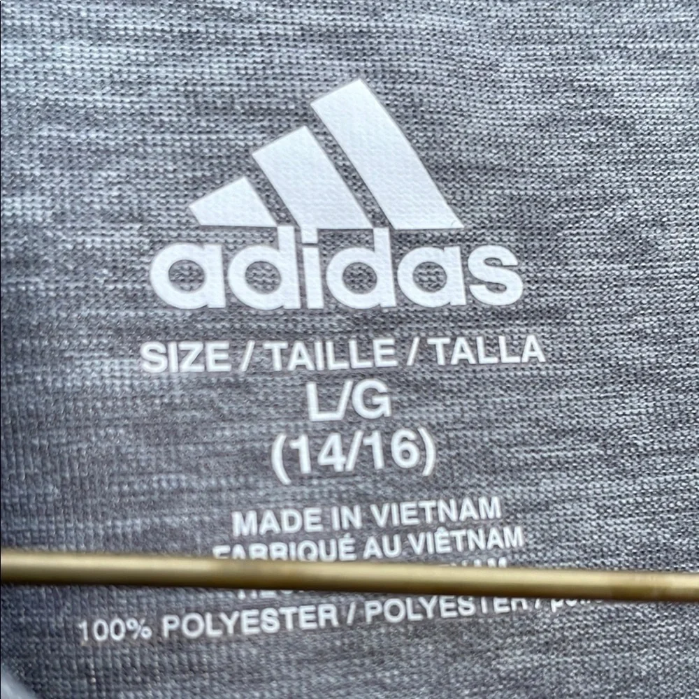 Adidas Heather Gray and Black Short Sleeve Tee